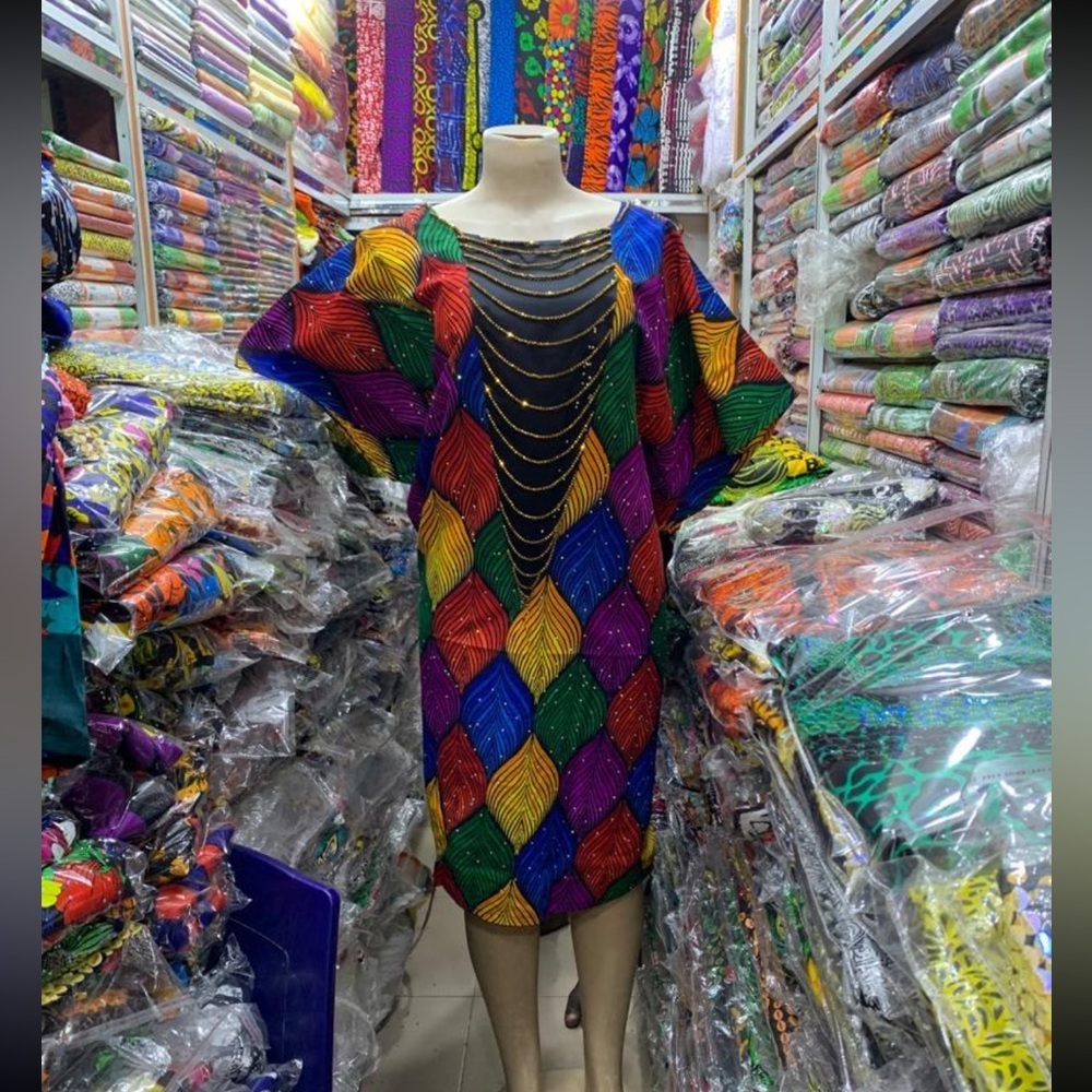 Multicolor Leaf Pattern Dress